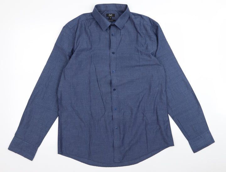 F&F Mens Blue Button-Up Size 15