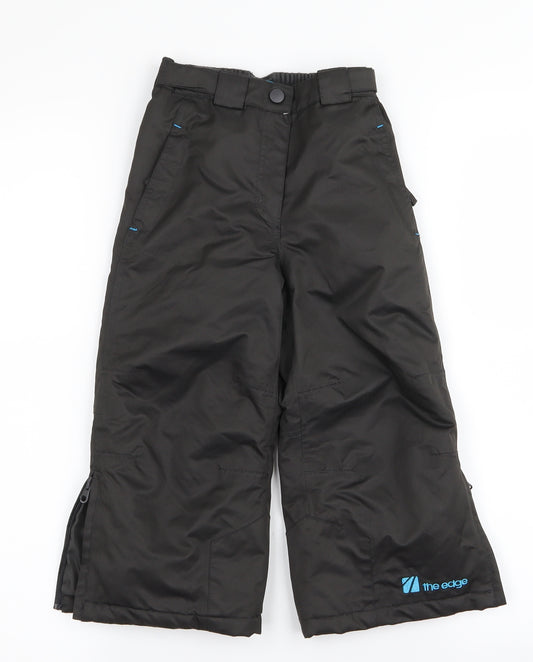 Front view of edge boys’ black ramie trousers, size 3, years