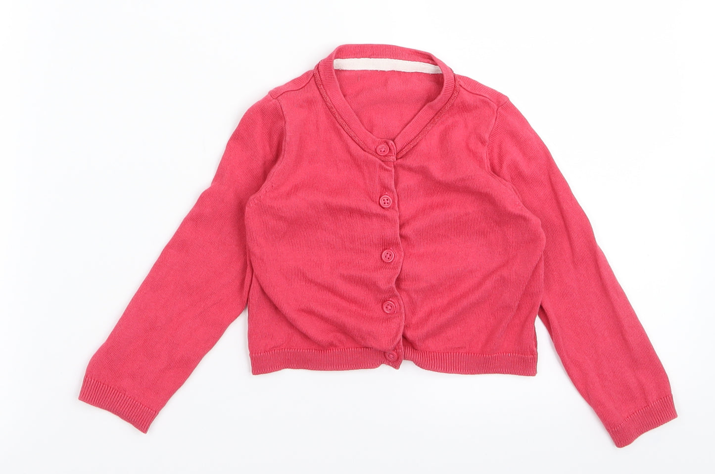 m&s Girls Red   Cardigan Jumper Size 12-18 Months