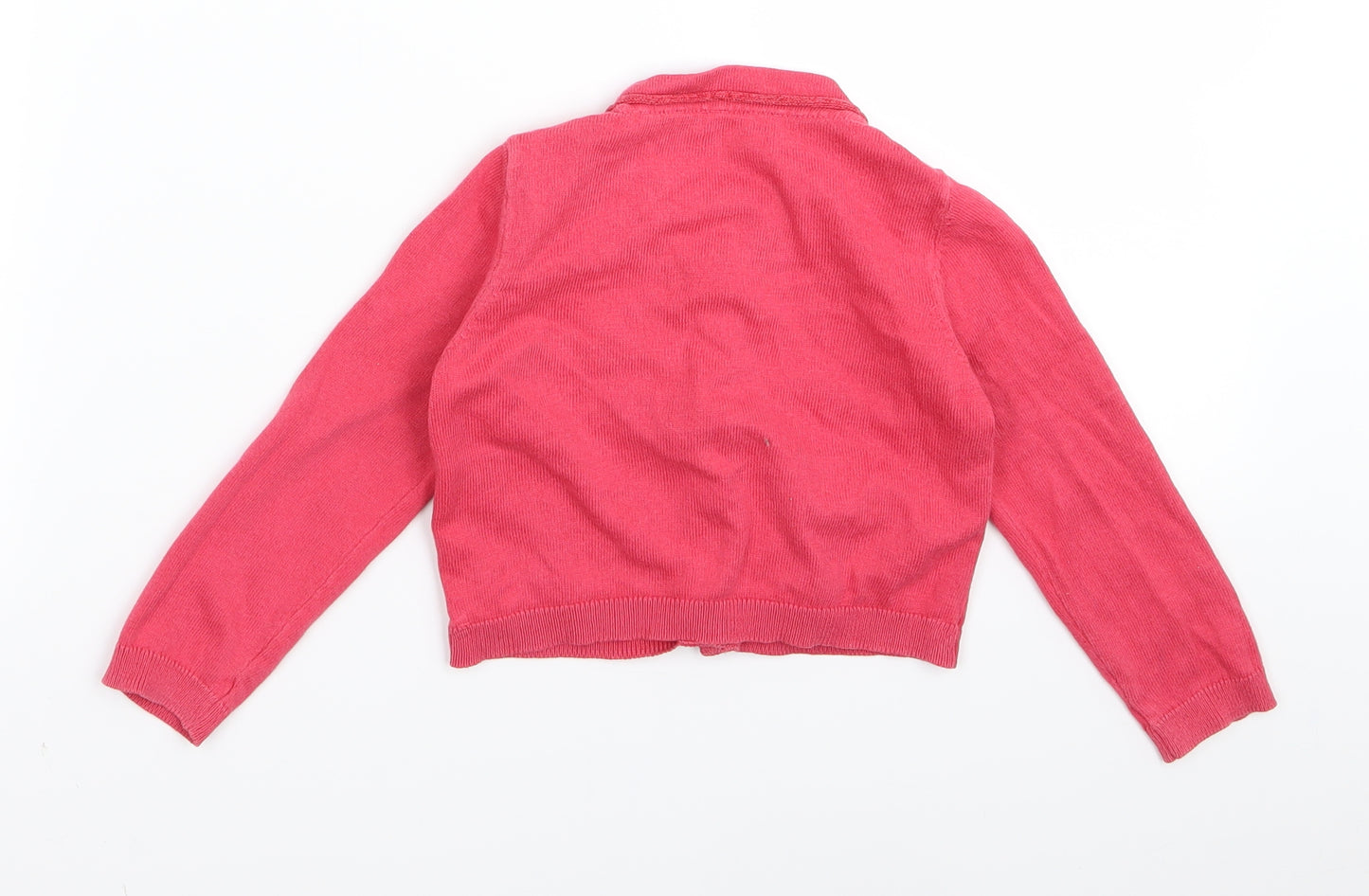 m&s Girls Red   Cardigan Jumper Size 12-18 Months