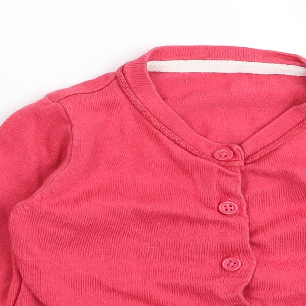 m&s Girls Red   Cardigan Jumper Size 12-18 Months