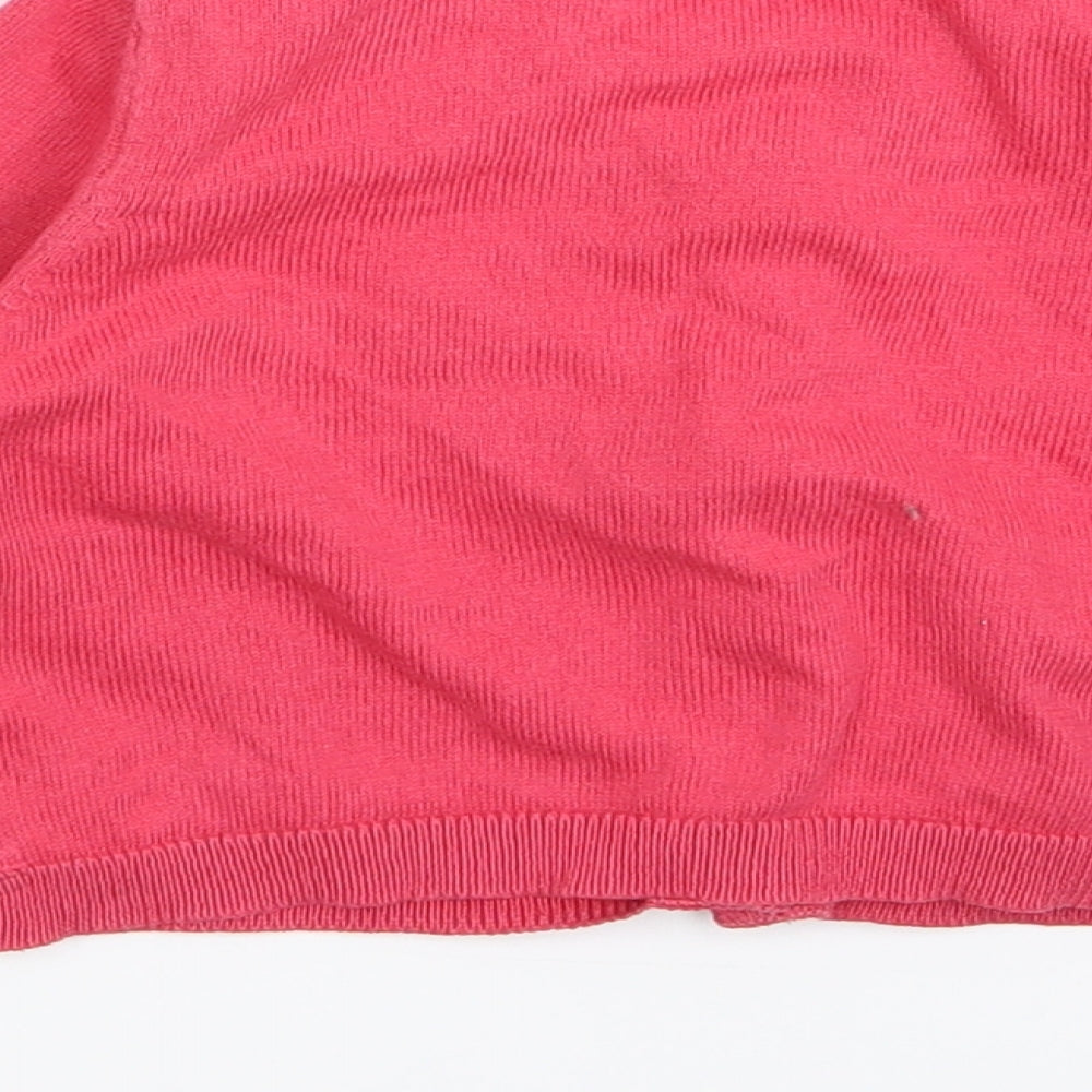 m&s Girls Red   Cardigan Jumper Size 12-18 Months