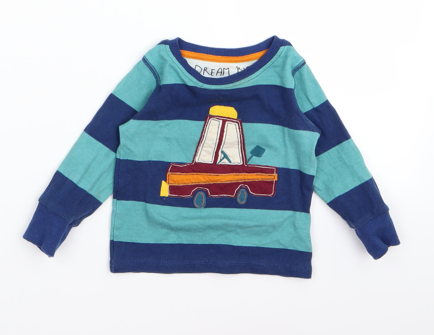NEXT Baby Blue Striped  Basic T-Shirt Size 9-12 Months  - CAR
