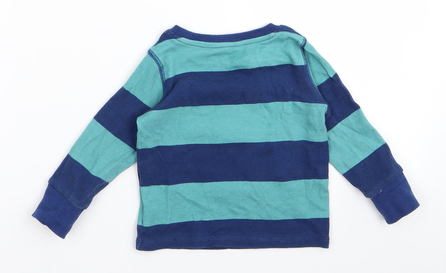 NEXT Baby Blue Striped  Basic T-Shirt Size 9-12 Months  - CAR
