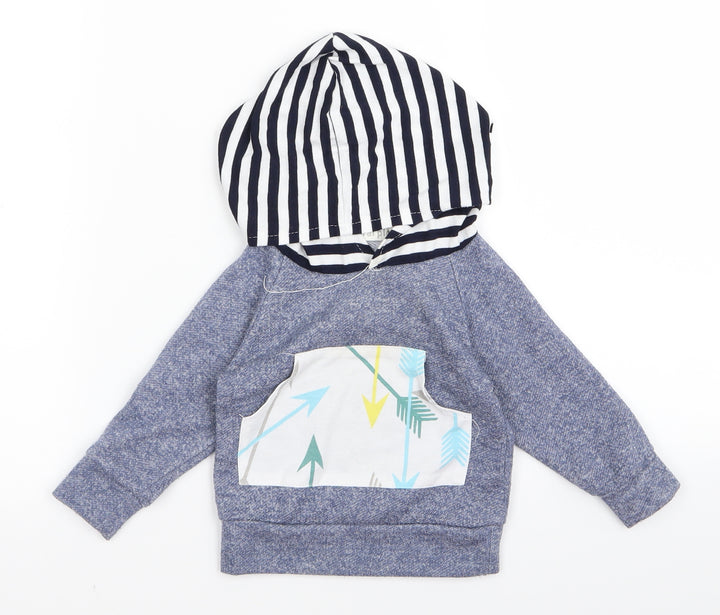 Preworn Boys Blue Pullover Hoodie Size 3 Years