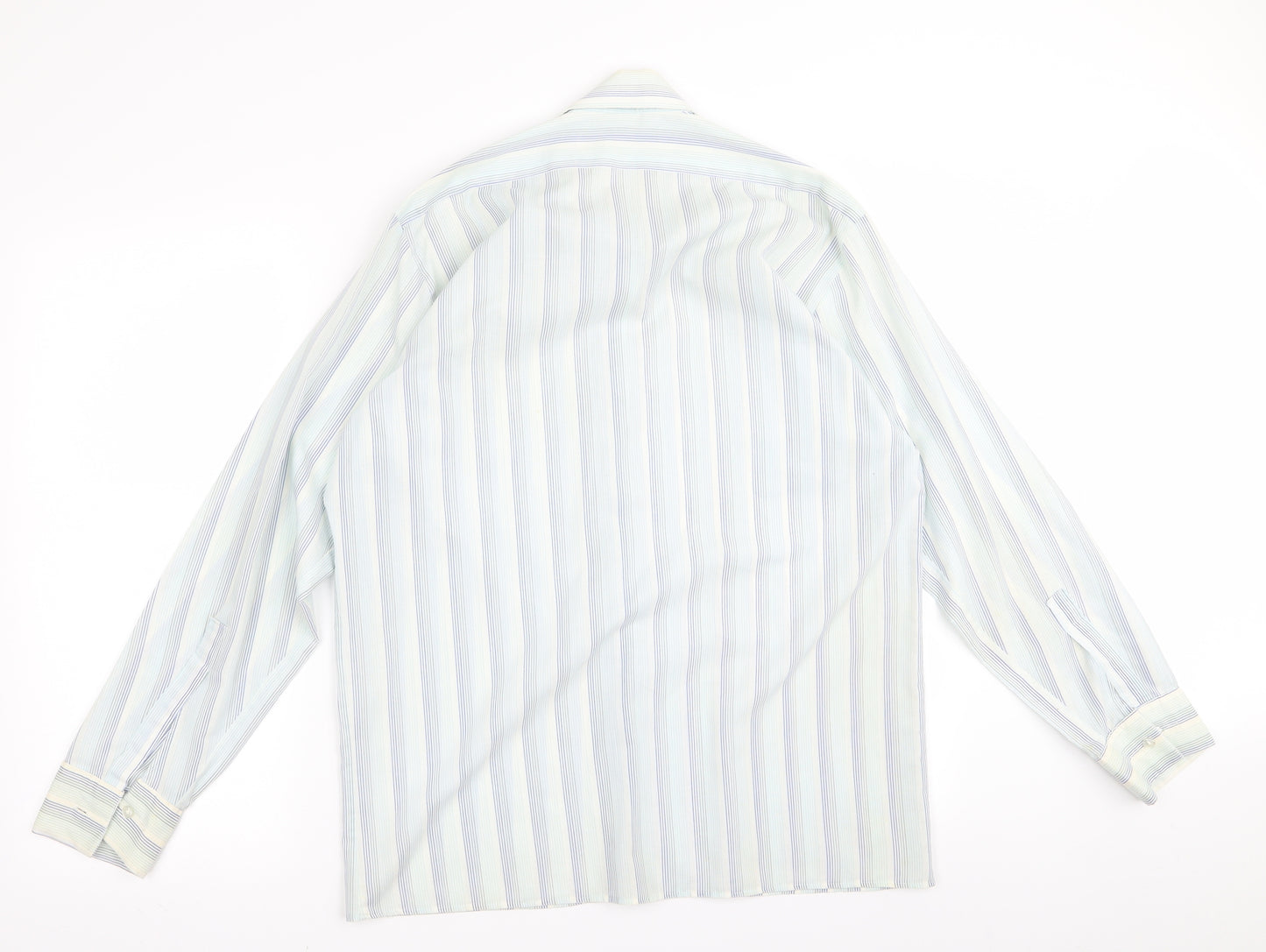 Preworn Mens Blue Striped   Button-Up Size L