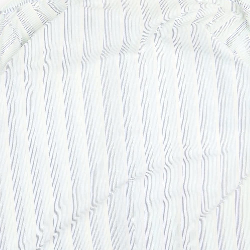 Preworn Mens Blue Striped   Button-Up Size L