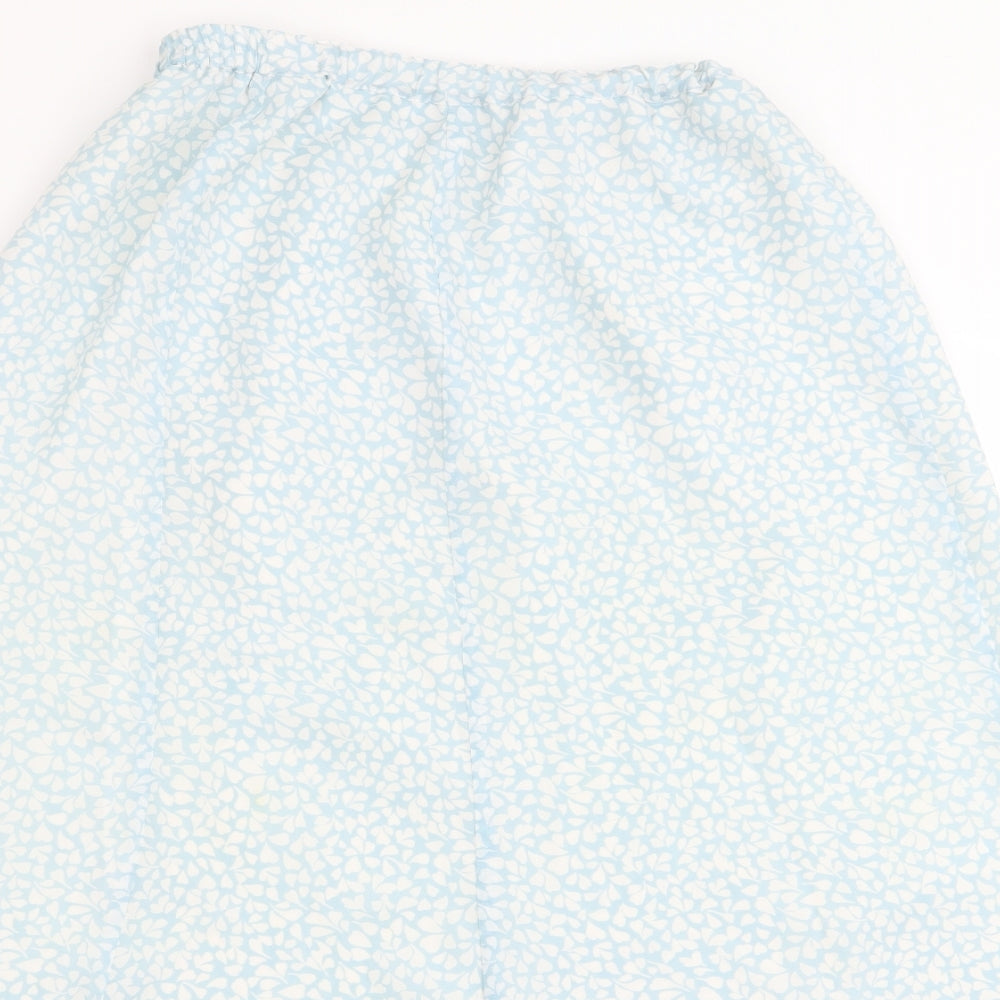 Preworn Womens Blue Polka Dot  A-Line Skirt Size 14