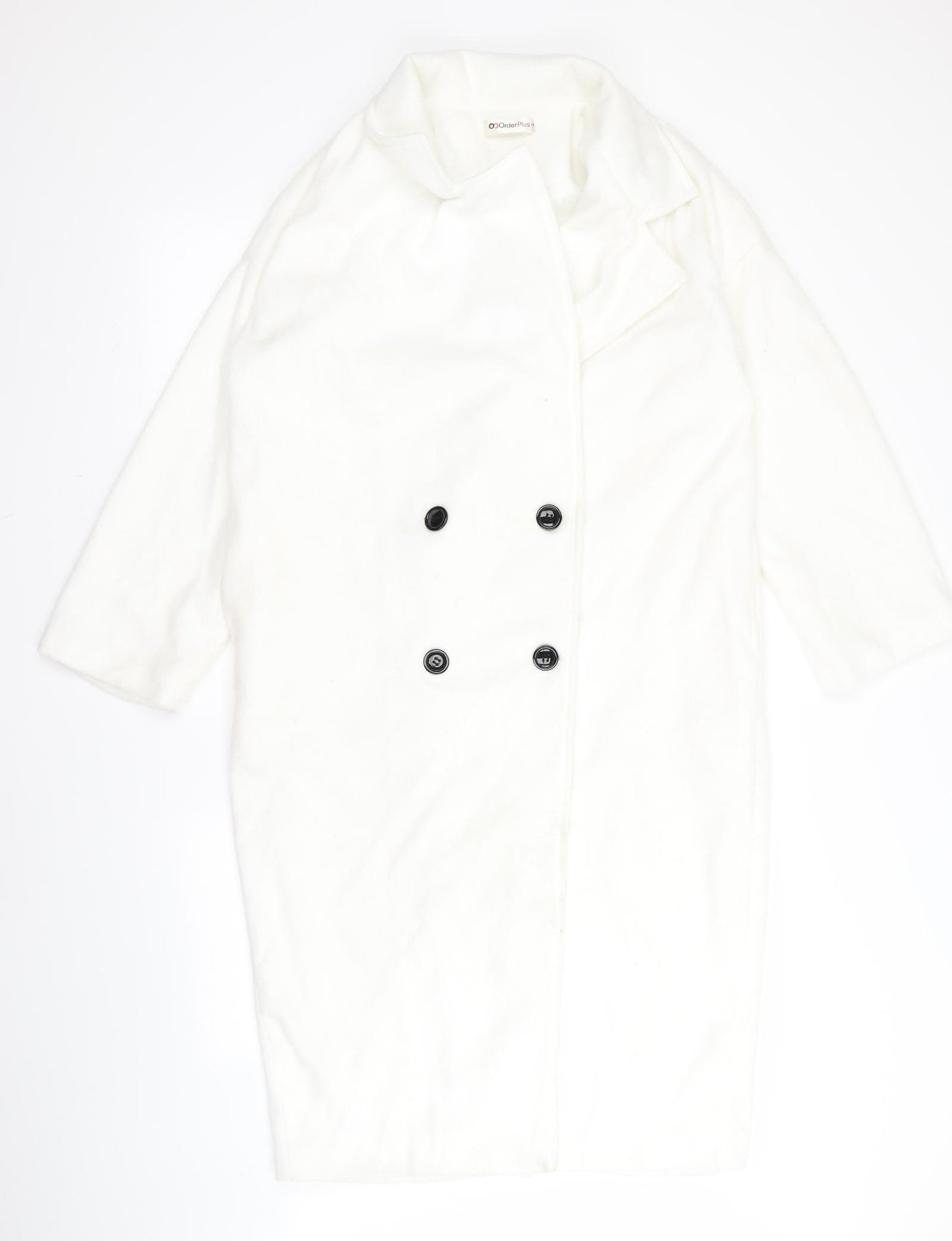 orderplus Mens White   Overcoat Jacket Size S