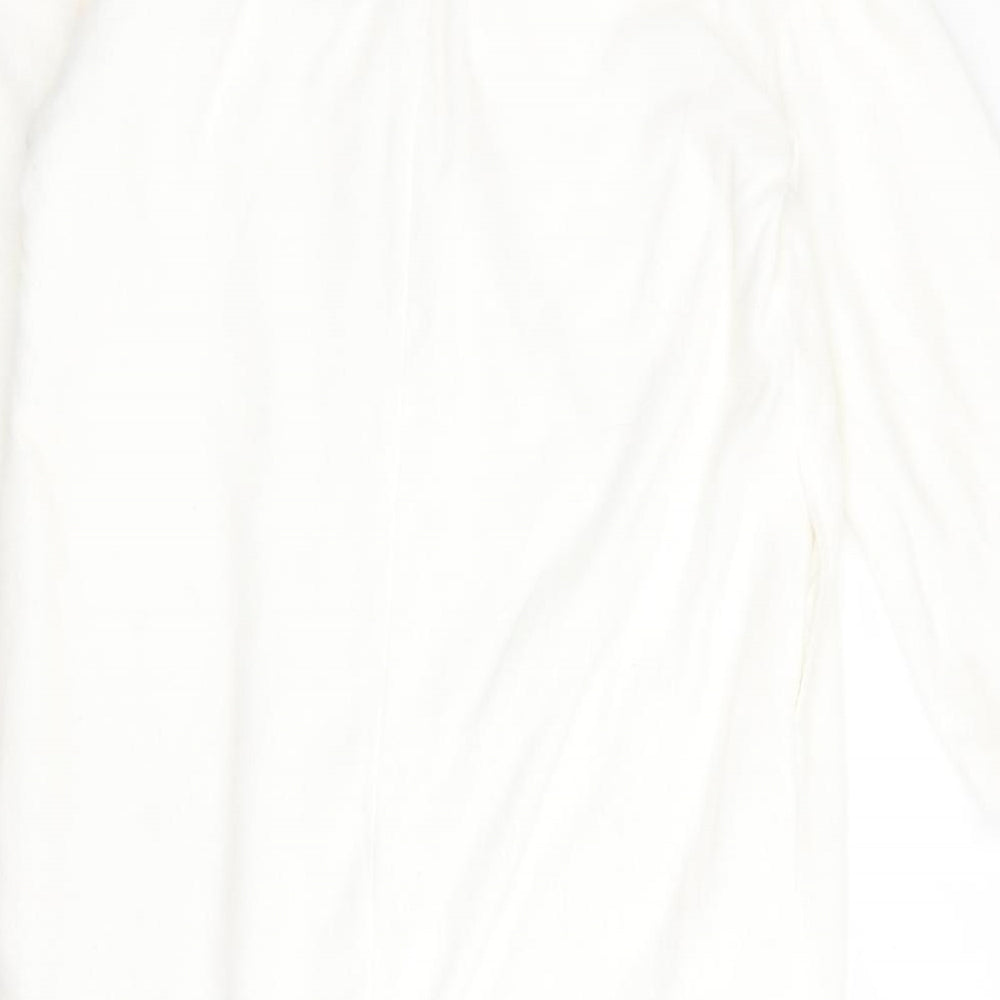 orderplus Mens White   Overcoat Jacket Size S