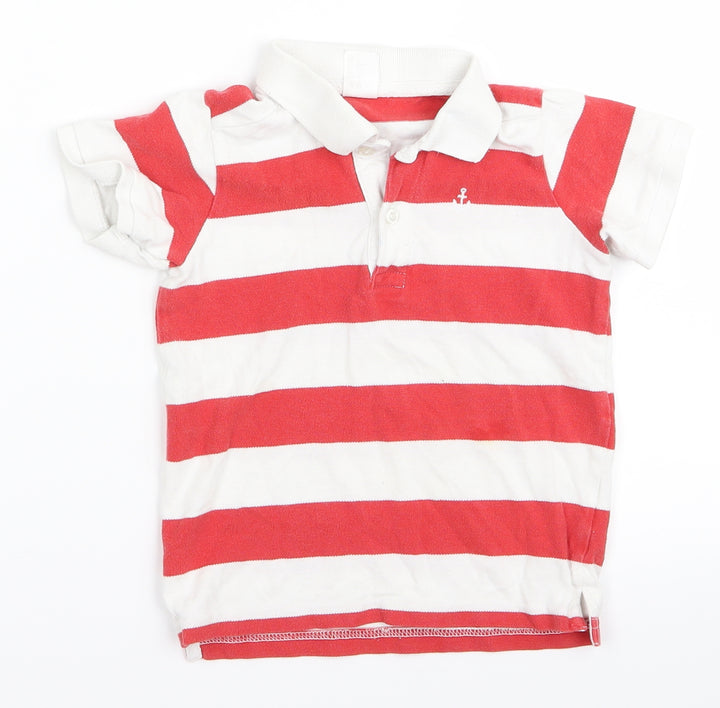 H&M Boys Red Striped Basic Polo Size 2 Years