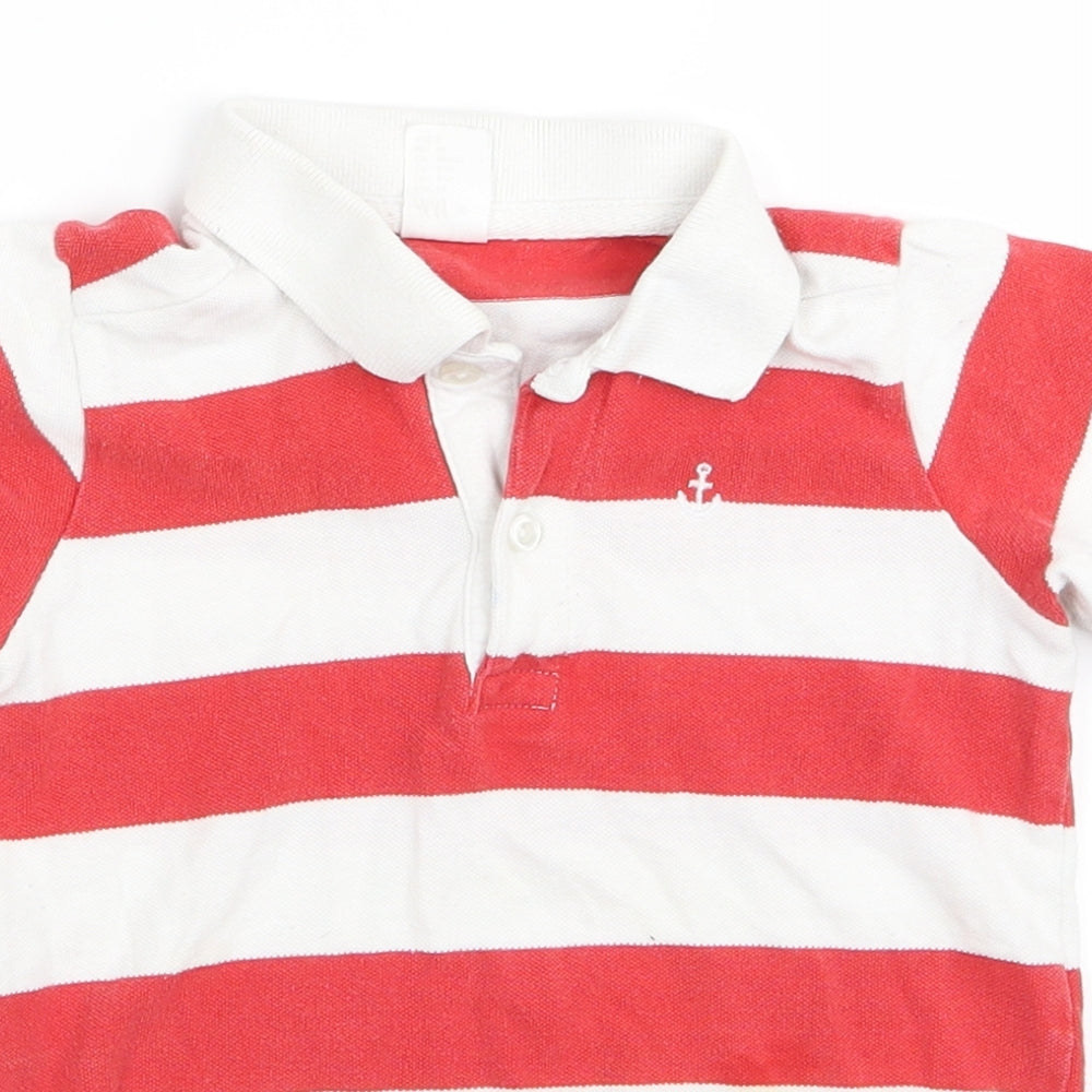 H&M Boys Red Striped  Basic Polo Size 2 Years