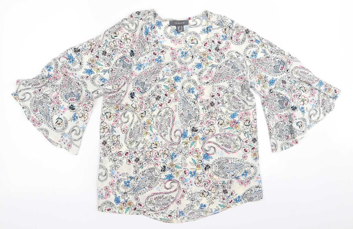 primakr Womens White   Basic Blouse Size 10