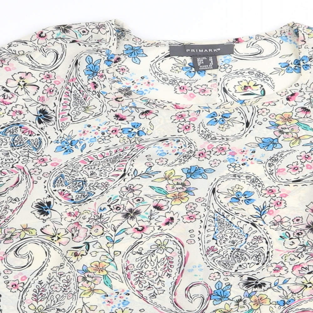 primakr Womens White   Basic Blouse Size 10