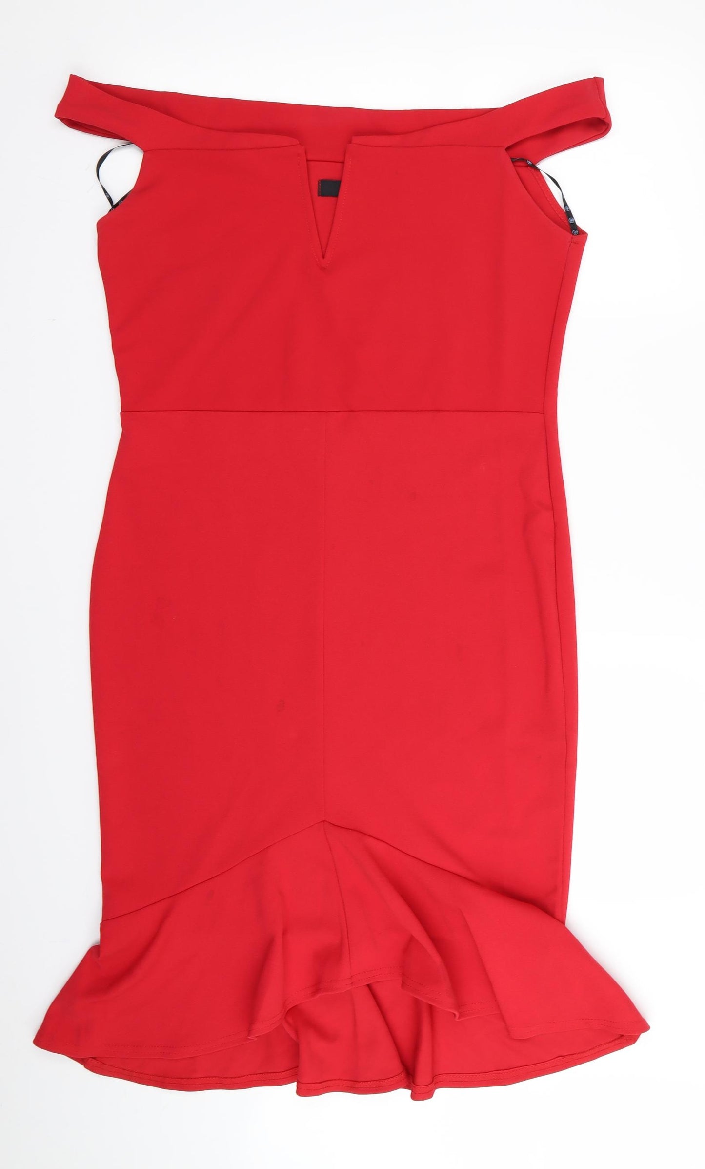 misguided Womens Red   Pencil Dress  Size S