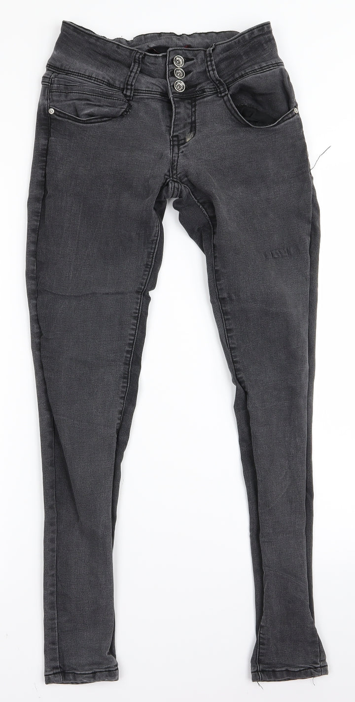 ZANKU Womens Grey Skinny Jeans Size S L28 in