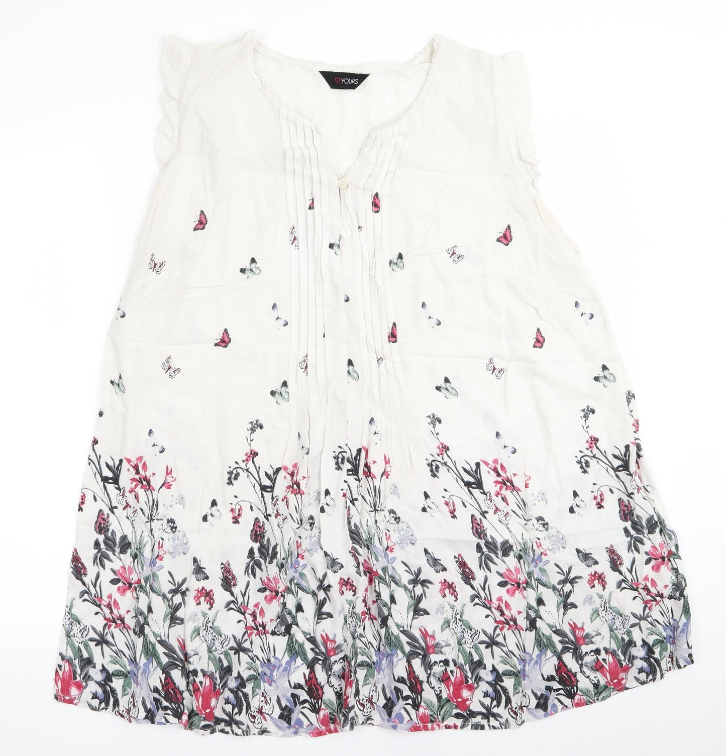 Yours Womens White Floral  T-Shirt Dress  Size 22