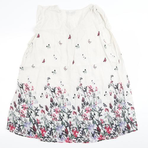 Yours Womens White Floral  T-Shirt Dress  Size 22