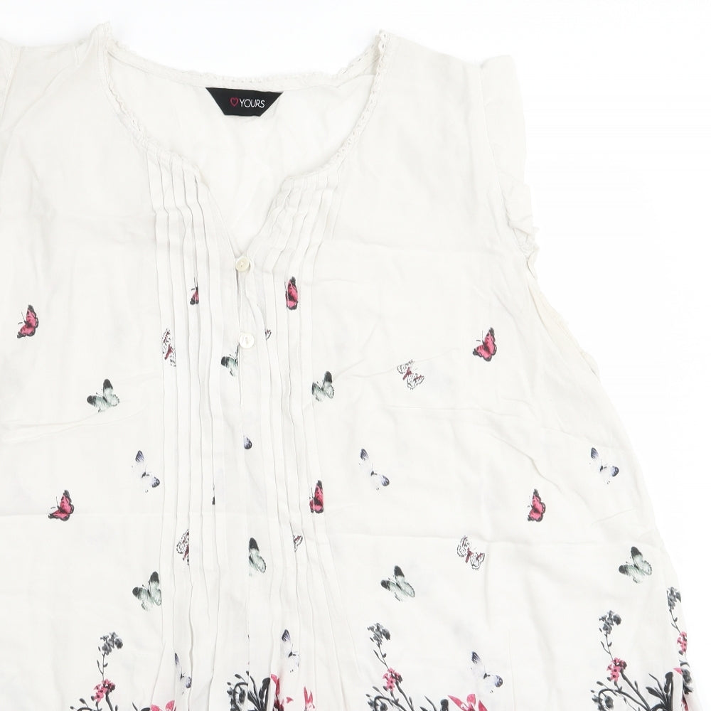 Yours Womens White Floral  T-Shirt Dress  Size 22
