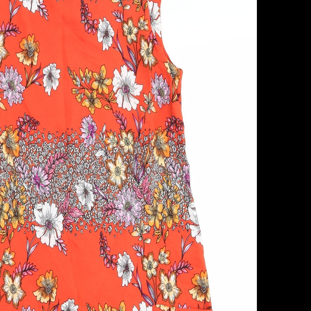 Dorothy Perkins Womens Orange Floral  A-Line  Size 14