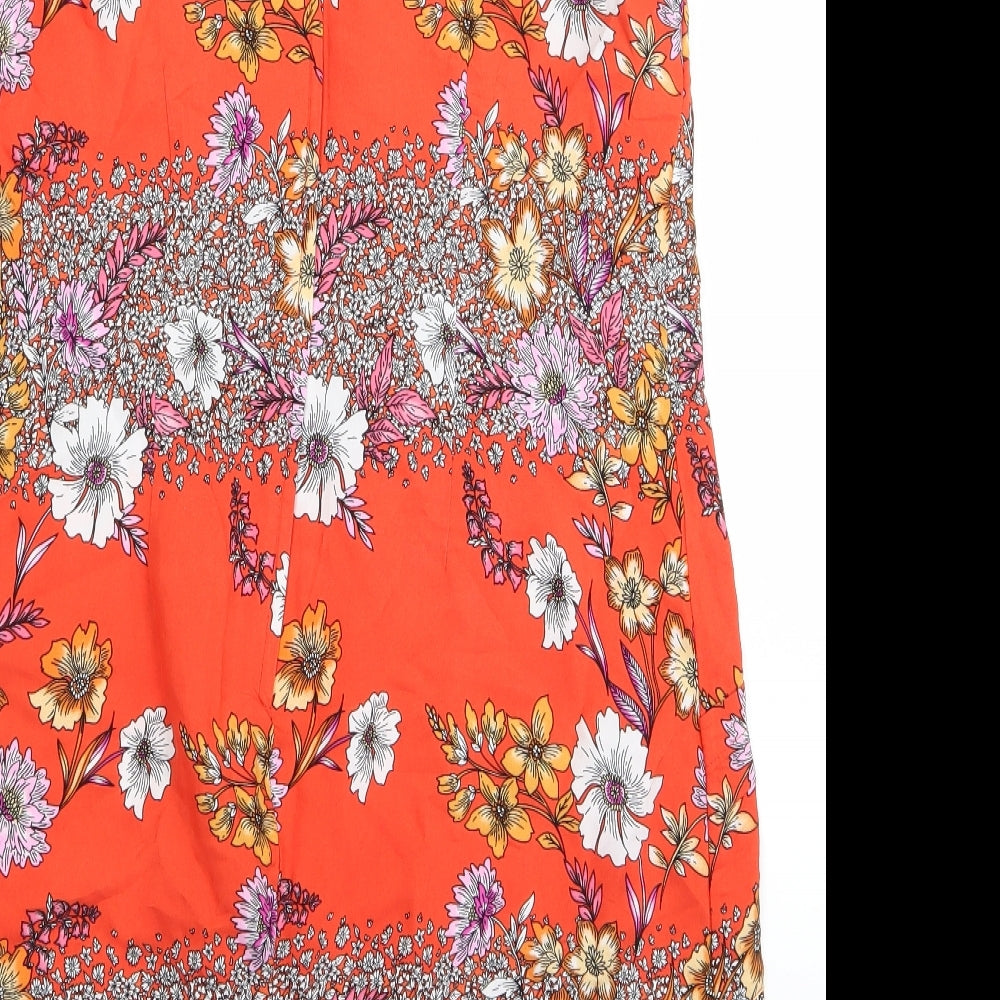 Dorothy Perkins Womens Orange Floral  A-Line  Size 14