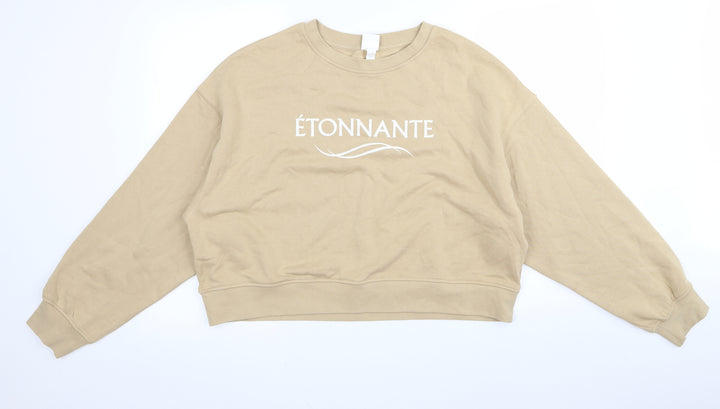 H&M Womens Beige Pullover Jumper Size 4