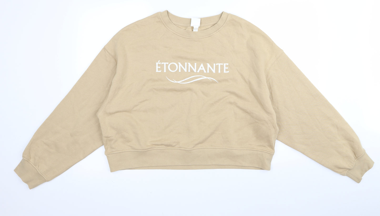 H&M Womens Beige   Pullover Jumper Size 4