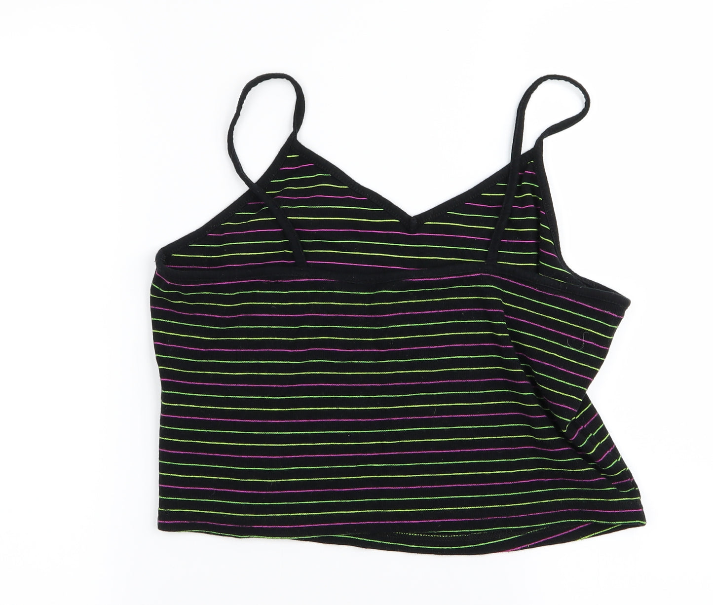 Preworn Womens Green Striped  Cropped Tank Size L