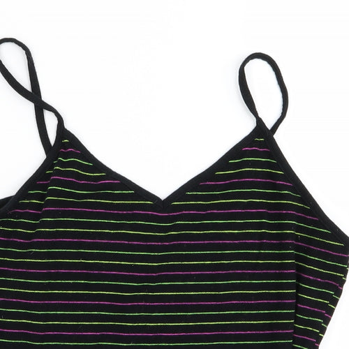 Preworn Womens Green Striped  Cropped Tank Size L
