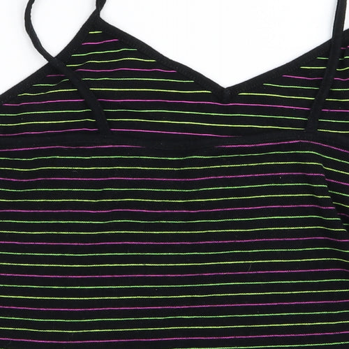 Preworn Womens Green Striped  Cropped Tank Size L