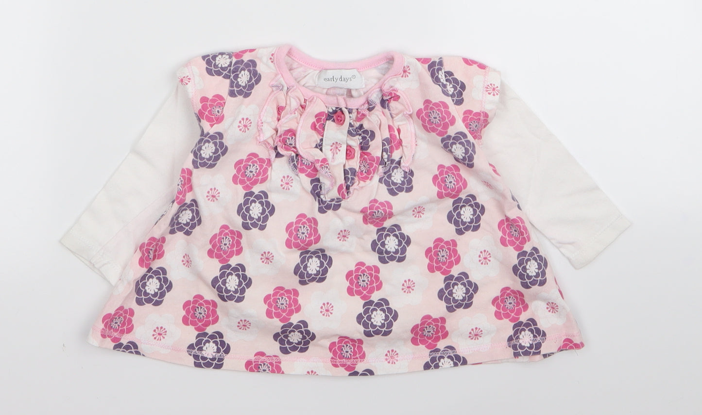 early days Baby Pink Floral  Basic Blouse Size 3-6 Months