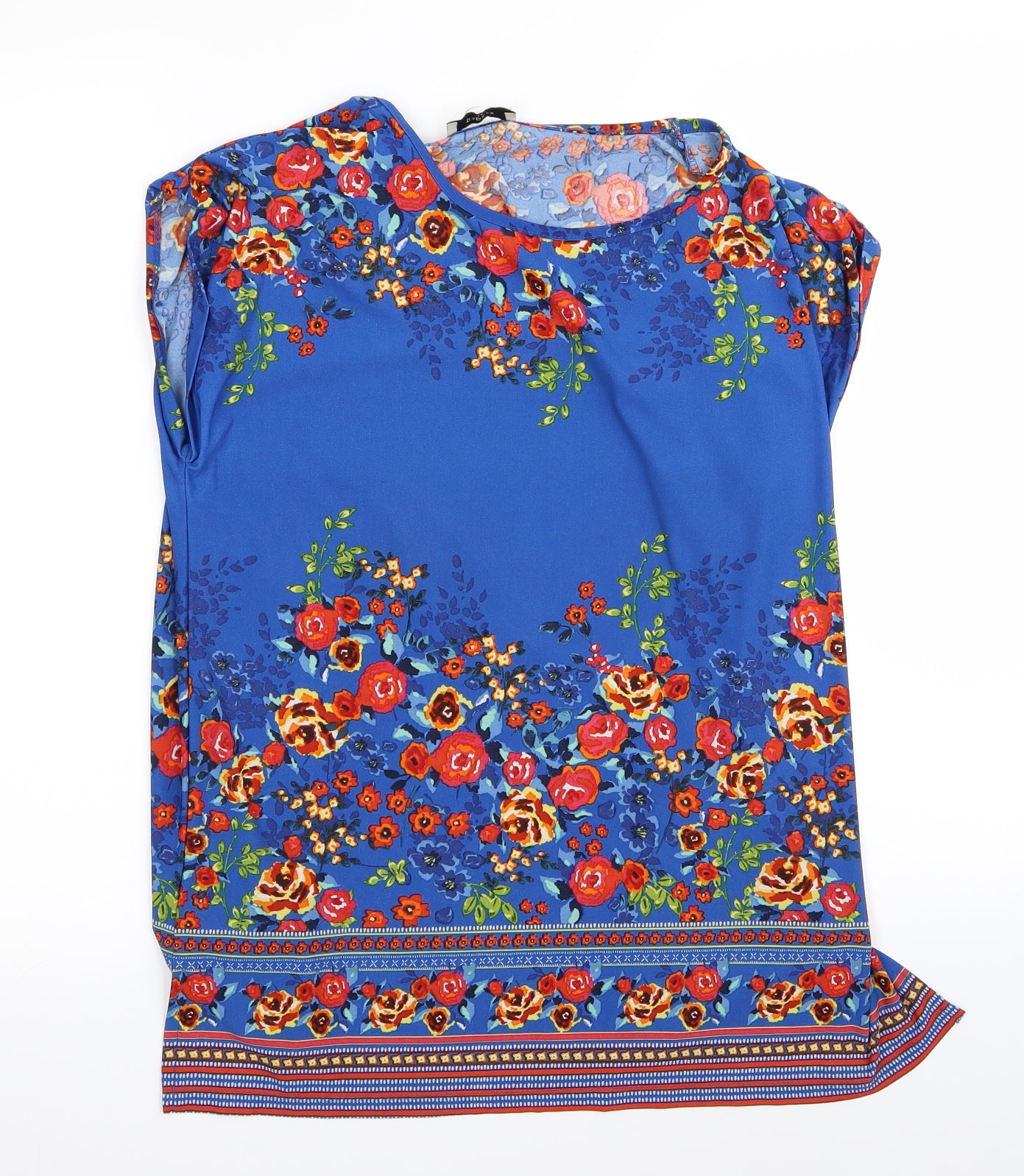 Papaya Womens Blue Floral  Basic Tank Size 14