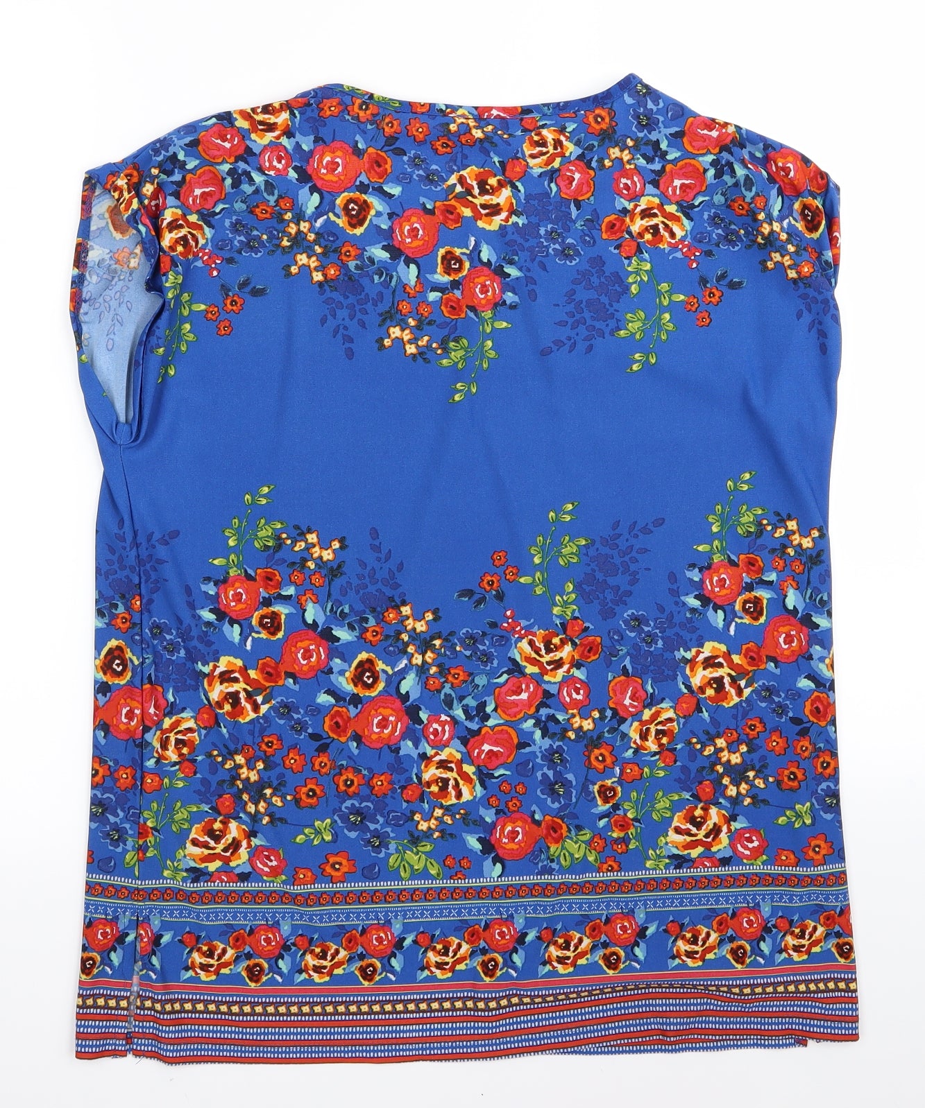 Papaya Womens Blue Floral  Basic Tank Size 14