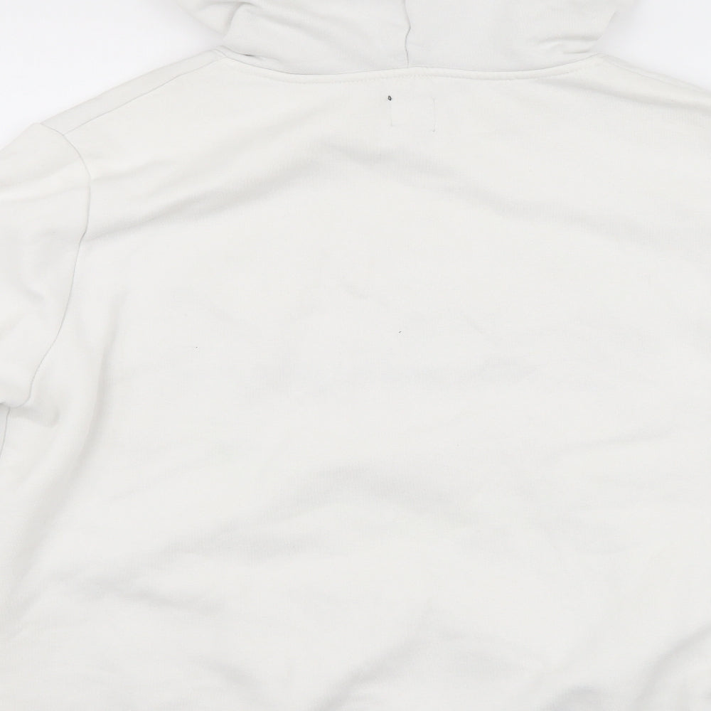 River Island Mens White  Fleece Pullover Hoodie Size M