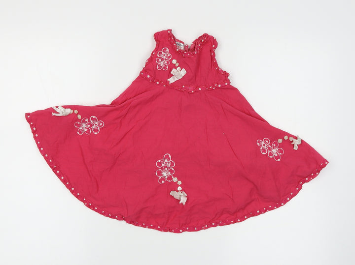 Primark  Pink Floral  Fit & Flare  Size 9-12 Months