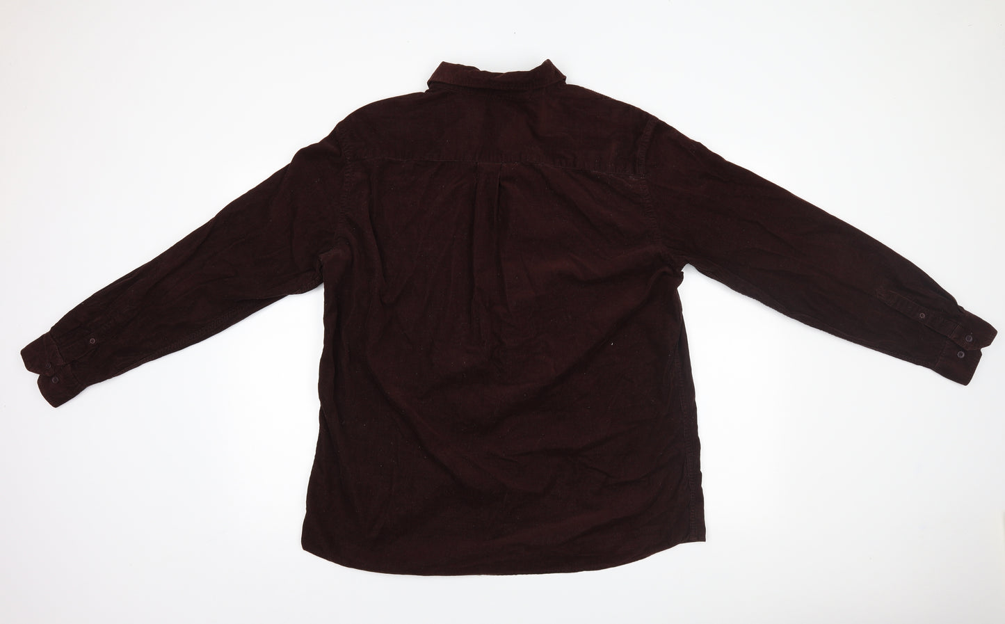 Marks & Spencer Mens Brown  Flannel  Button-Up Size L  - Cord