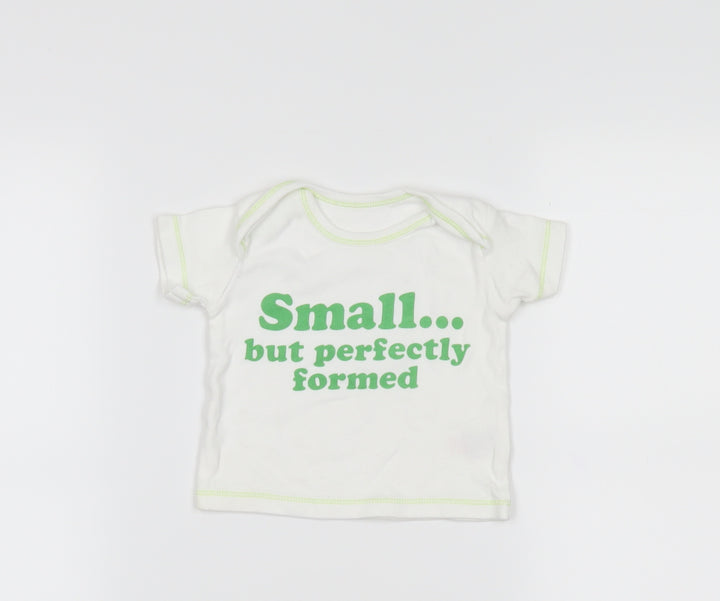 Preworn Baby White Basic T-Shirt Size 3-6 Months
