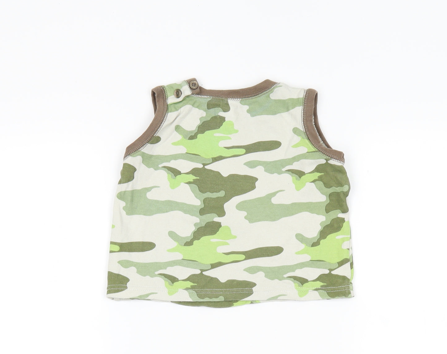 Tesco Baby Multicoloured Camouflage  Basic Tank Size 9-12 Months  - Little Action Man
