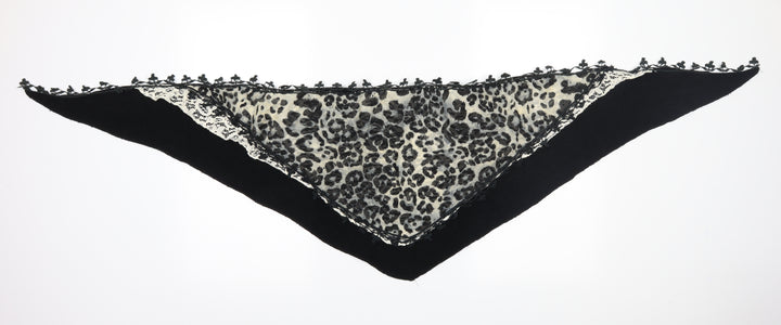 Preworn Womens Black Animal Print Knit  Shawl/Wrap