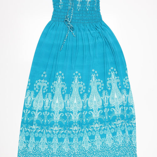 Preworn Womens Blue Geometric  Maxi  Size S