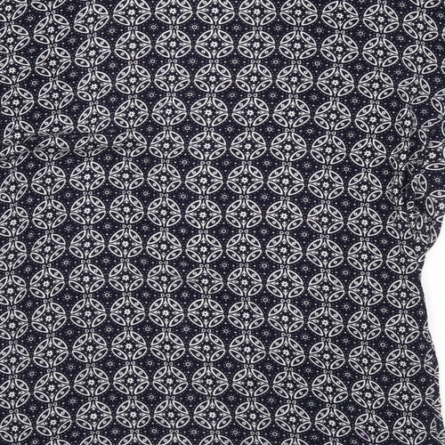 Divided Womens Blue Geometric  Basic Blouse One Size