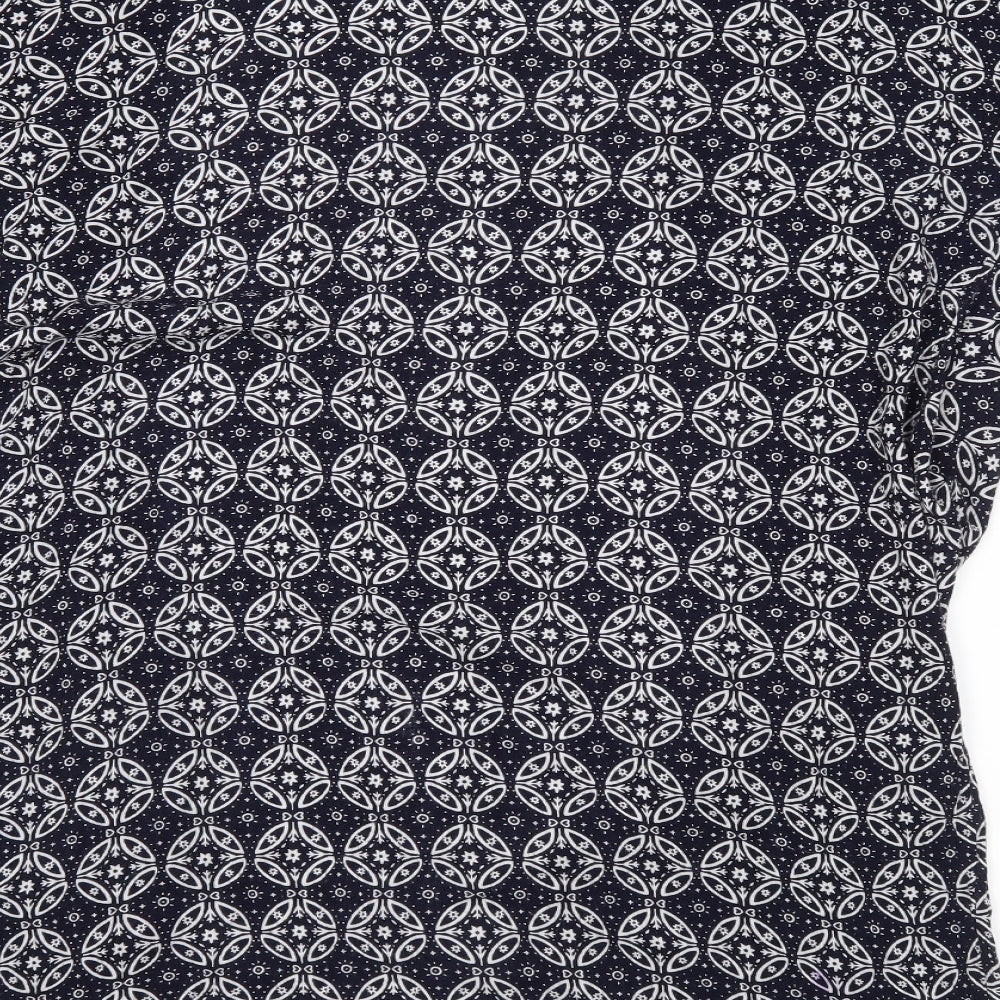 Divided Womens Blue Geometric  Basic Blouse One Size