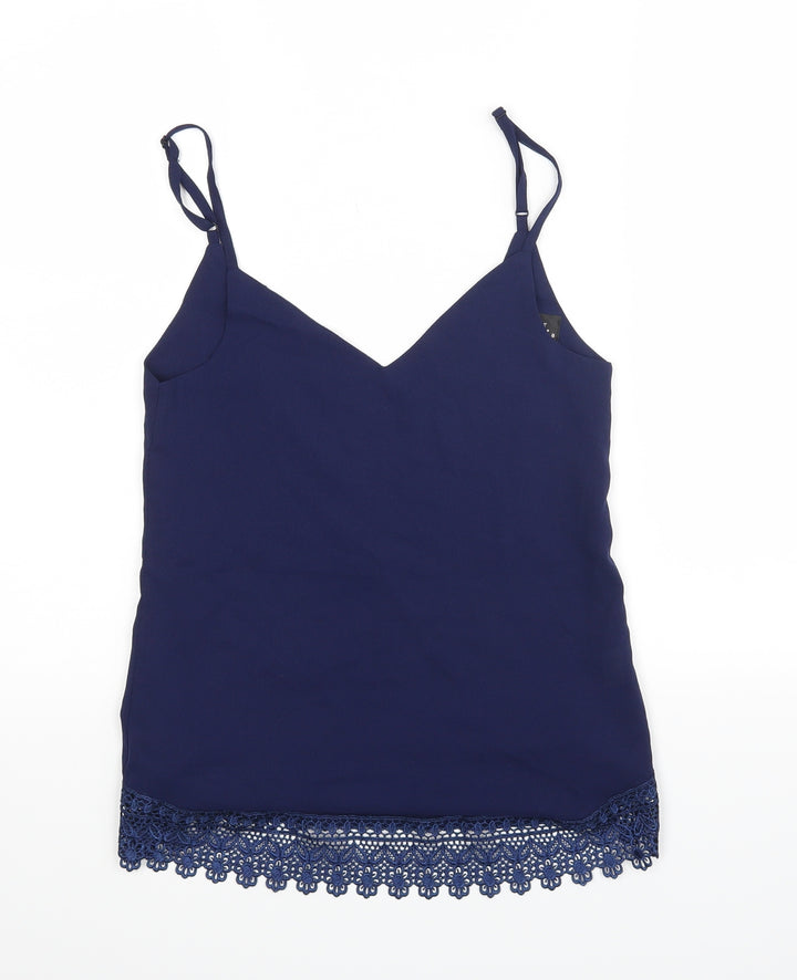 Club L Womens Blue Basic Blouse Size 8