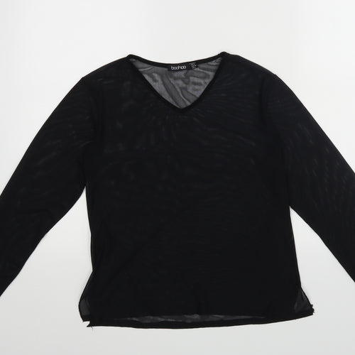 Boohoo Womens Black   Basic Blouse Size 8