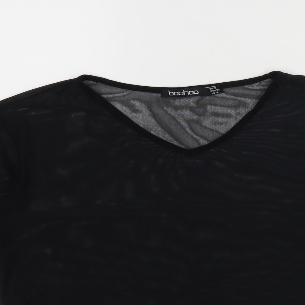 Boohoo Womens Black   Basic Blouse Size 8