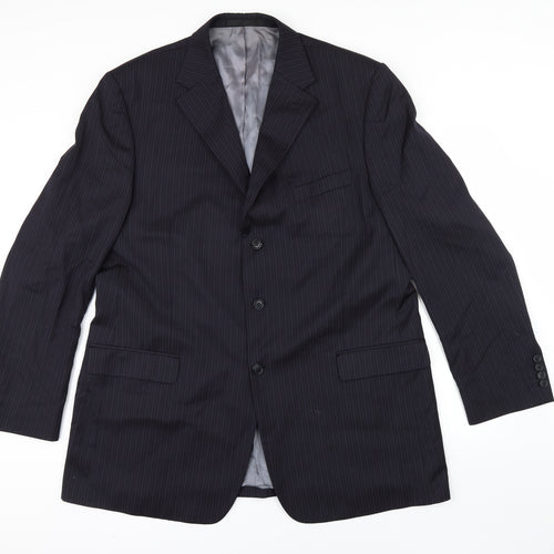Marks and Spencer Mens Blue Striped  Jacket Suit Jacket Size 46