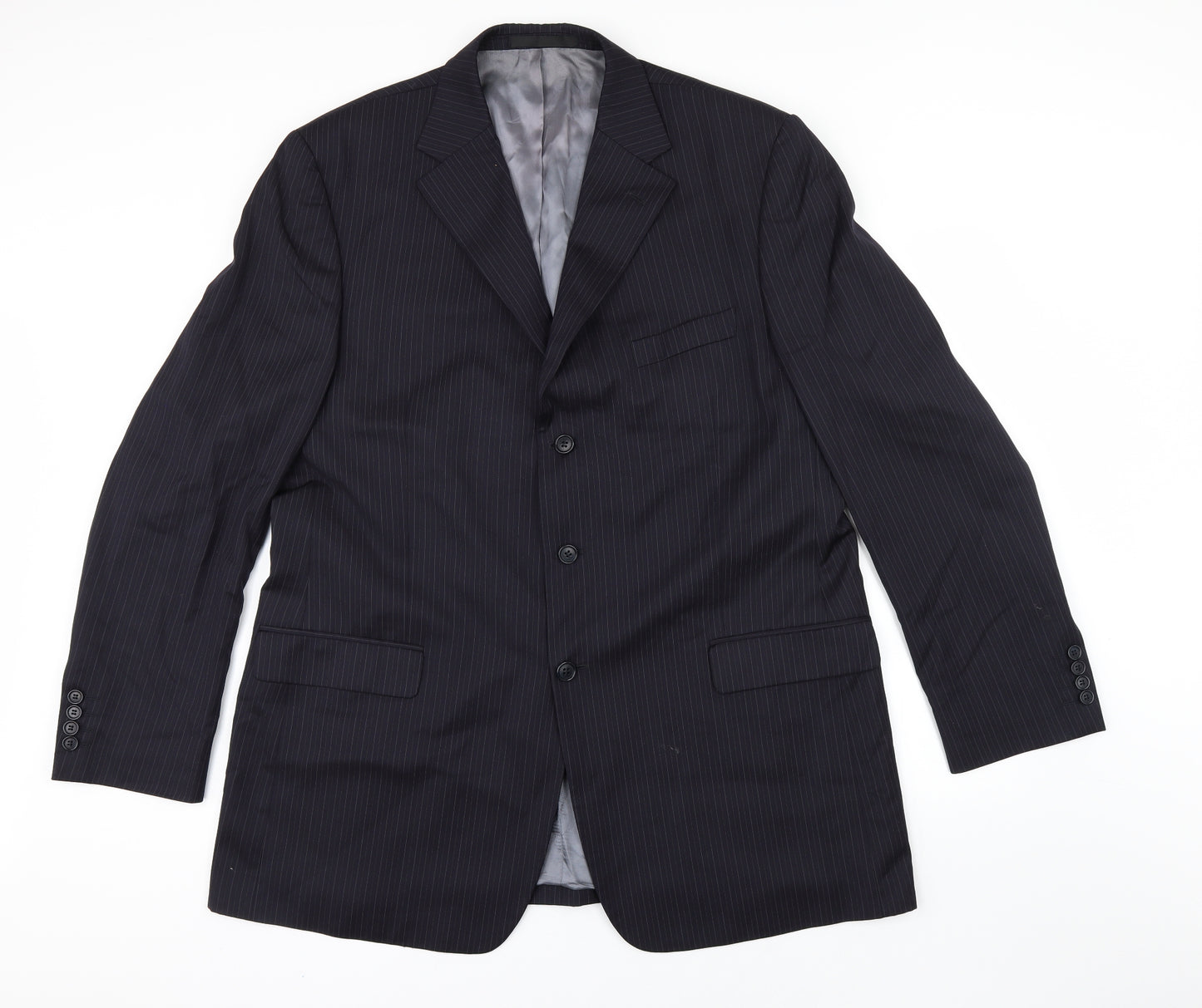 Marks and Spencer Mens Blue Striped  Jacket Suit Jacket Size 46