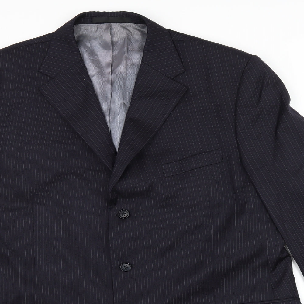 Marks and Spencer Mens Blue Striped  Jacket Suit Jacket Size 46