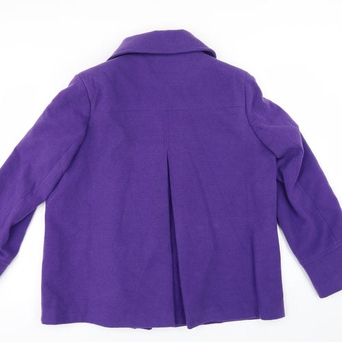 Warehouse Womens Purple   Pea Coat Coat Size 18