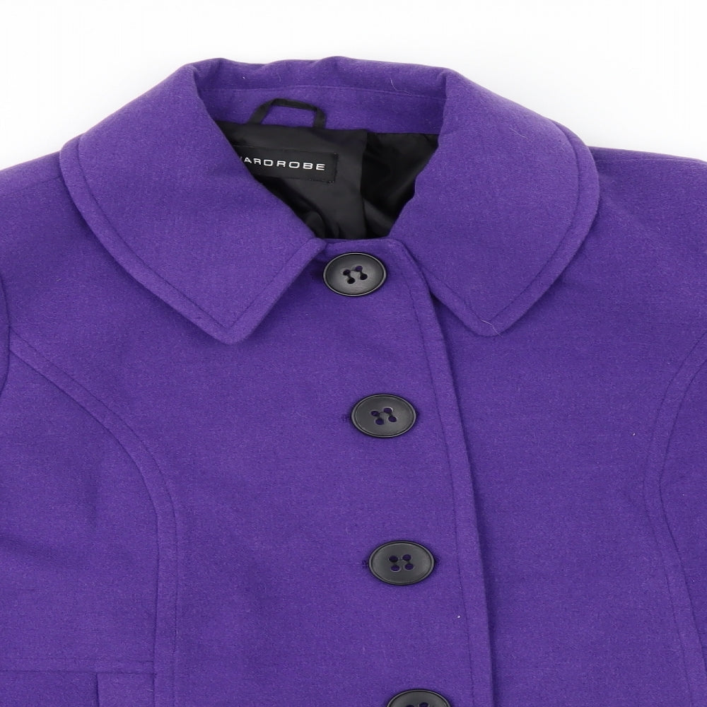Warehouse Womens Purple   Pea Coat Coat Size 18